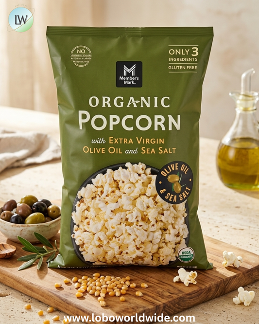 Member's Mark Organic Popcorn with Extra Virgin Olive Oil and Sea Salt, 14 oz.