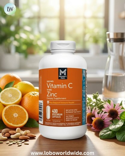Member's Mark Vitamin C with Zinc Capsules, 400 ct.