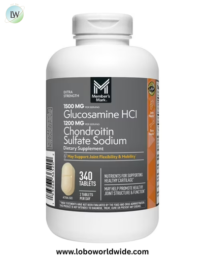Member's Mark Extra Strength Glucosamine HCl and Chondroitin Sulfate Sodium Tablets, 340 ct