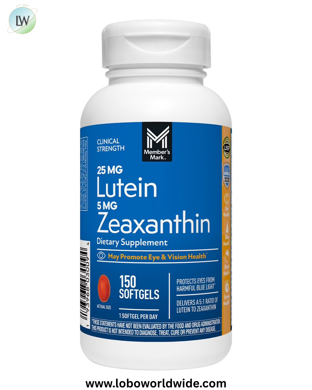 Member's Mark Lutein with Zeaxanthin Softgels, 150 ct.