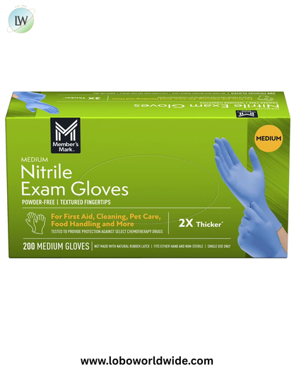 Member's Mark Nitrile Exam Gloves, Choose your Size, 200 ct.