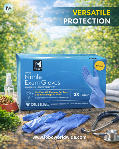Member's Mark Nitrile Exam Gloves, Choose your Size, 200 ct.