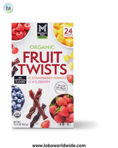 Member's Mark Organic Fruit Twist, Variety Pack, 0.63 oz., 24 pk.