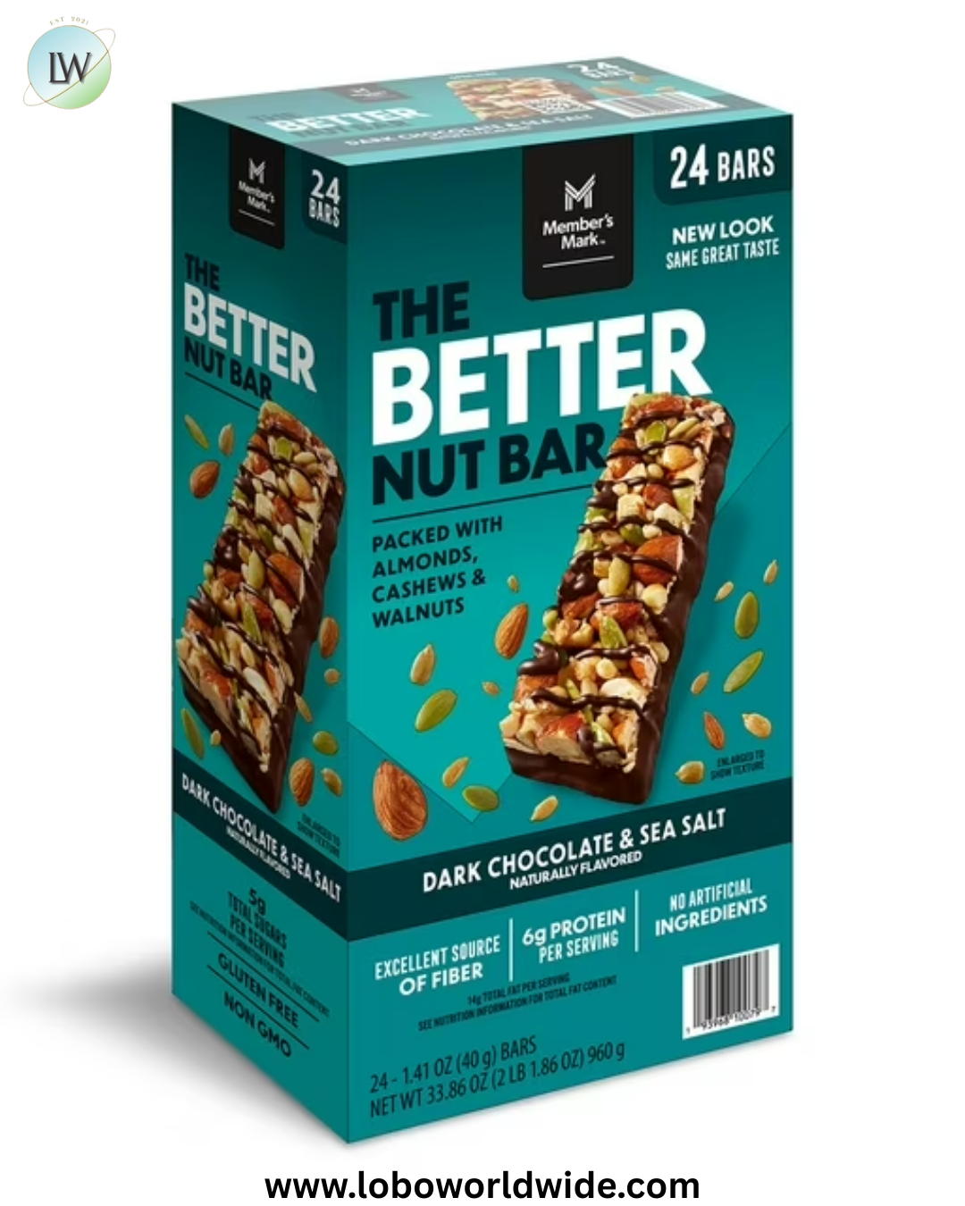 Member's Mark The Better Nut Bar, Dark Chocolate and Sea Salt, 24 ct.