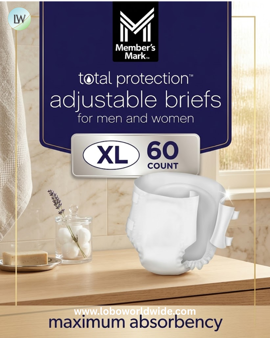 Member's Mark Total Protection Unisex Briefs