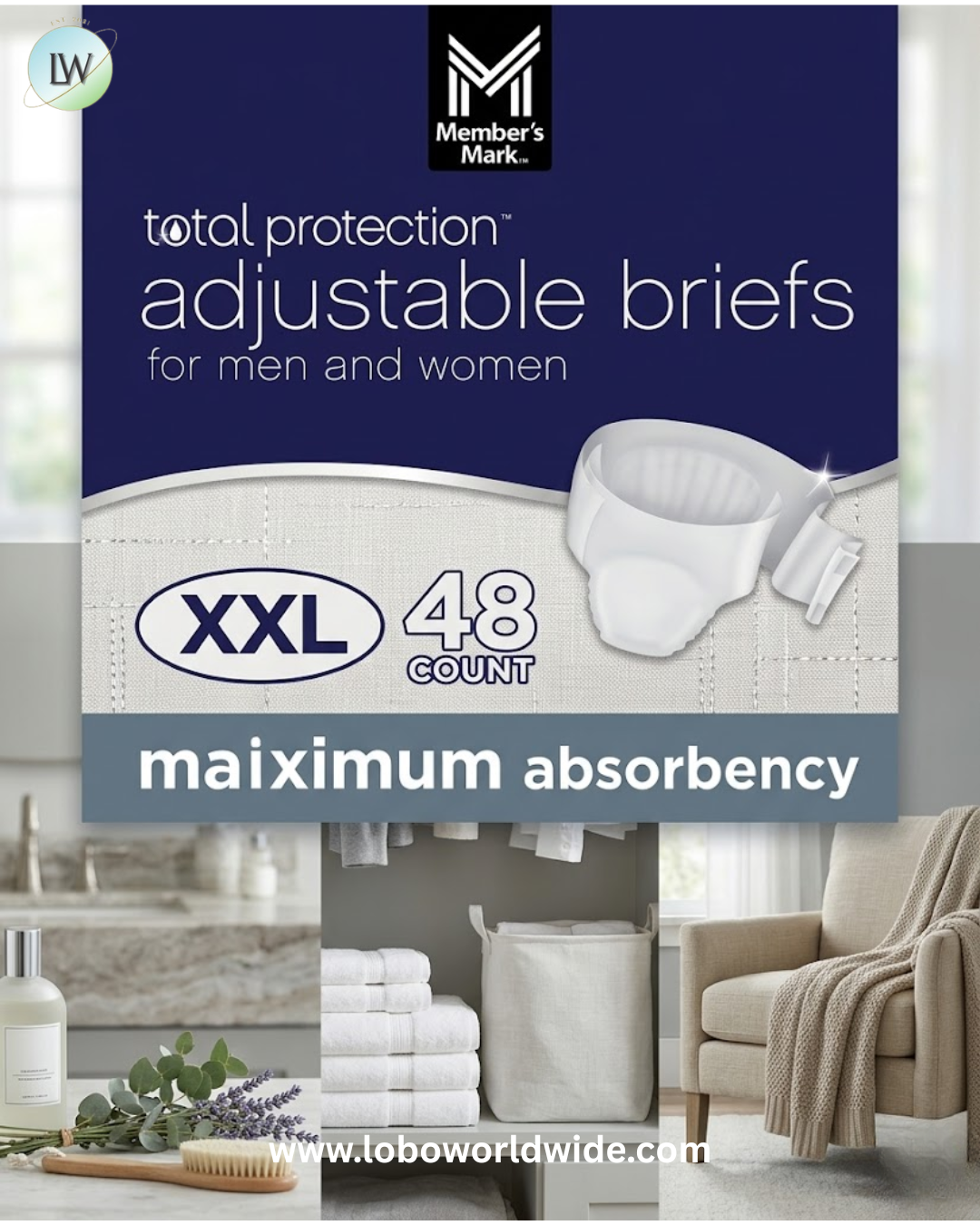 Member's Mark Total Protection Unisex Briefs