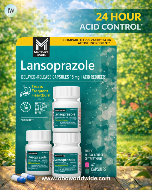 Members Mark Lansoprazole Delayed Release Capsules, 15 mg, 42 ct.