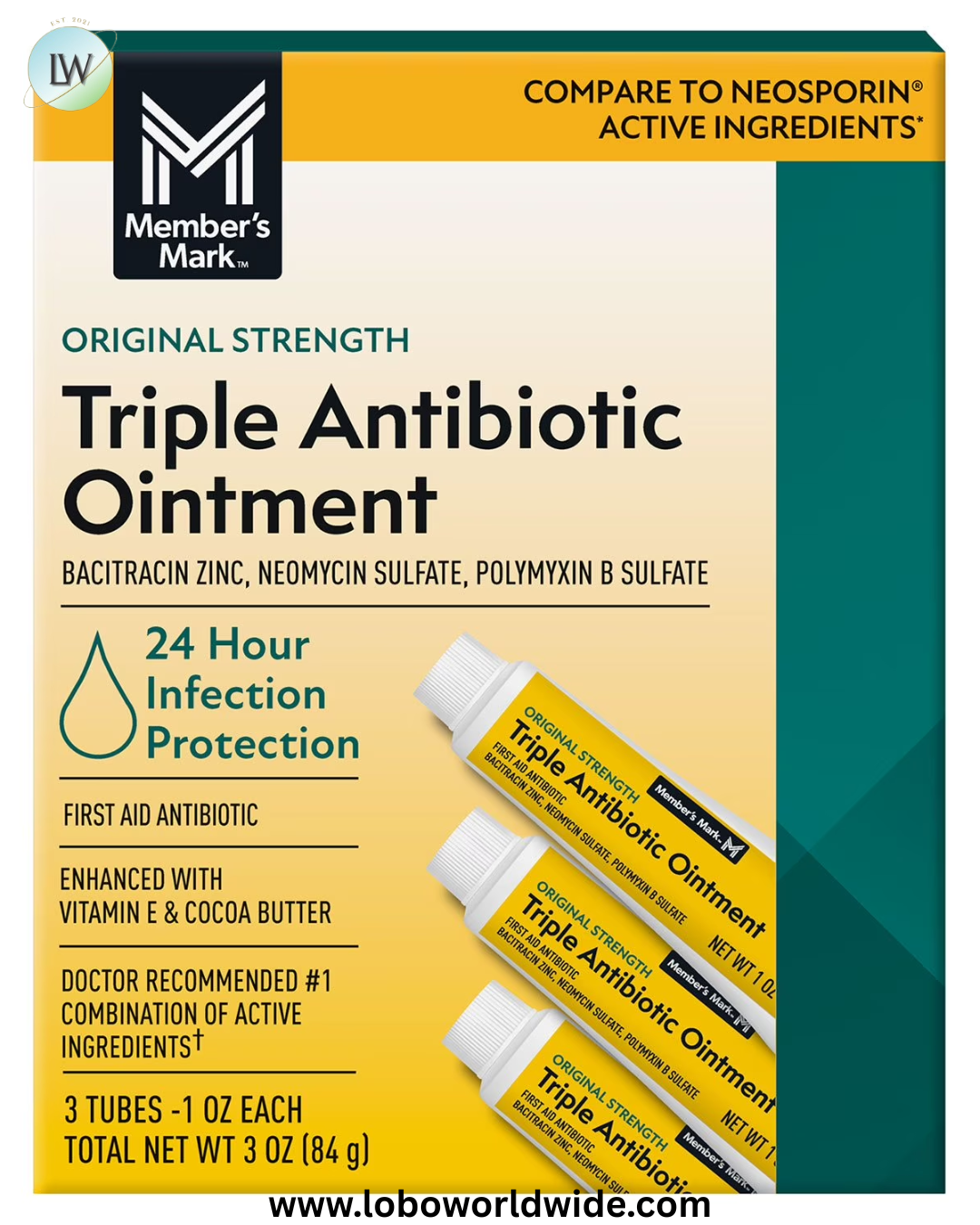 Members Mark First Aid Triple Antibiotic Infection Protection Ointment, 1 fl. oz., 3 pk.