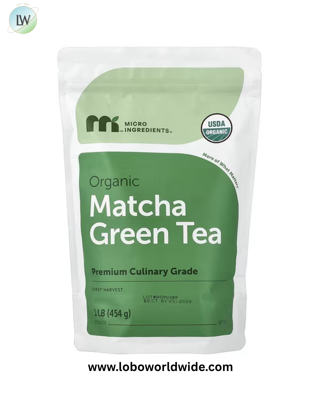 Micro Ingredients, Organic Matcha Green Tea Powder, 1 lb (454 g)