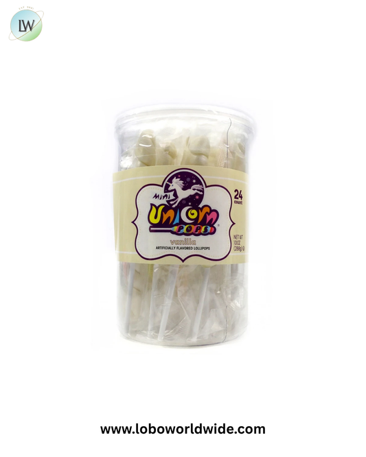Mini White Unicorn Lollipops - 24 Piece