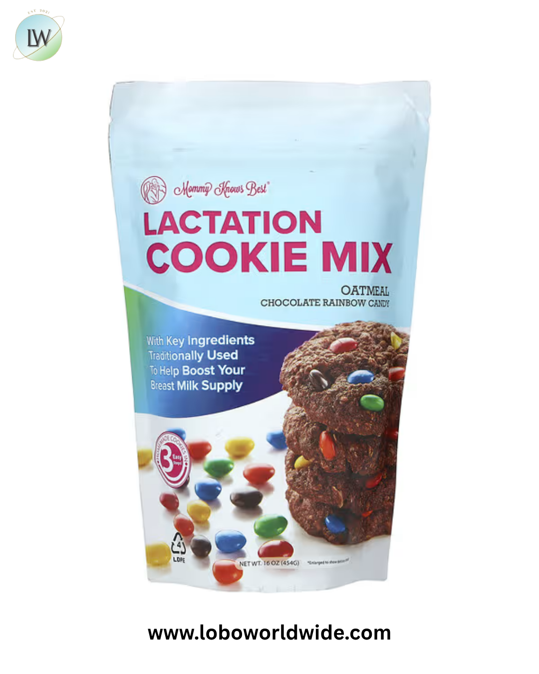 Mommy Knows Best, Lactation Cookie Mix, Oatmeal Chocolate Rainbow Candy, 16 oz ( 454 g)