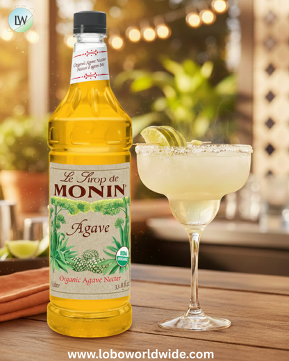 Monin Organic Agave Nectar Sweetener Syrup 1 Liter