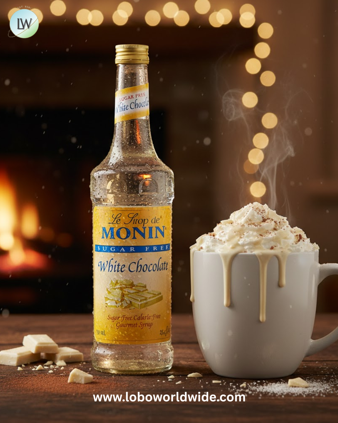 Monin Sugar Free White Chocolate Flavoring Syrup 750 mL(various cases)