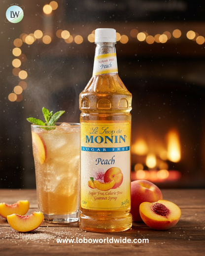 Monin Sugar Free Peach Flavoring / Fruit Syrup 1 Liter
