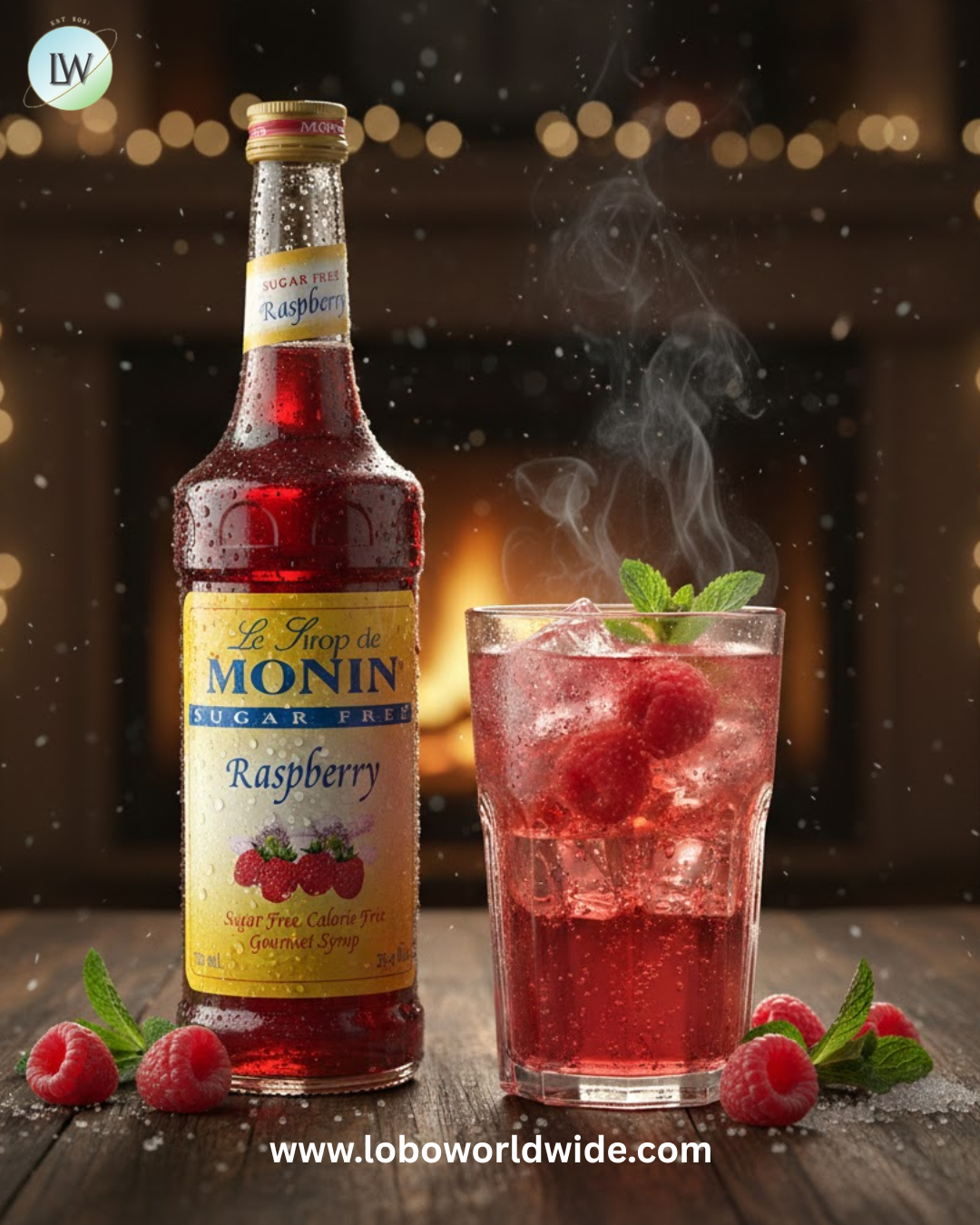 Monin Sugar Free Raspberry Flavoring / Fruit Syrup 750 mL