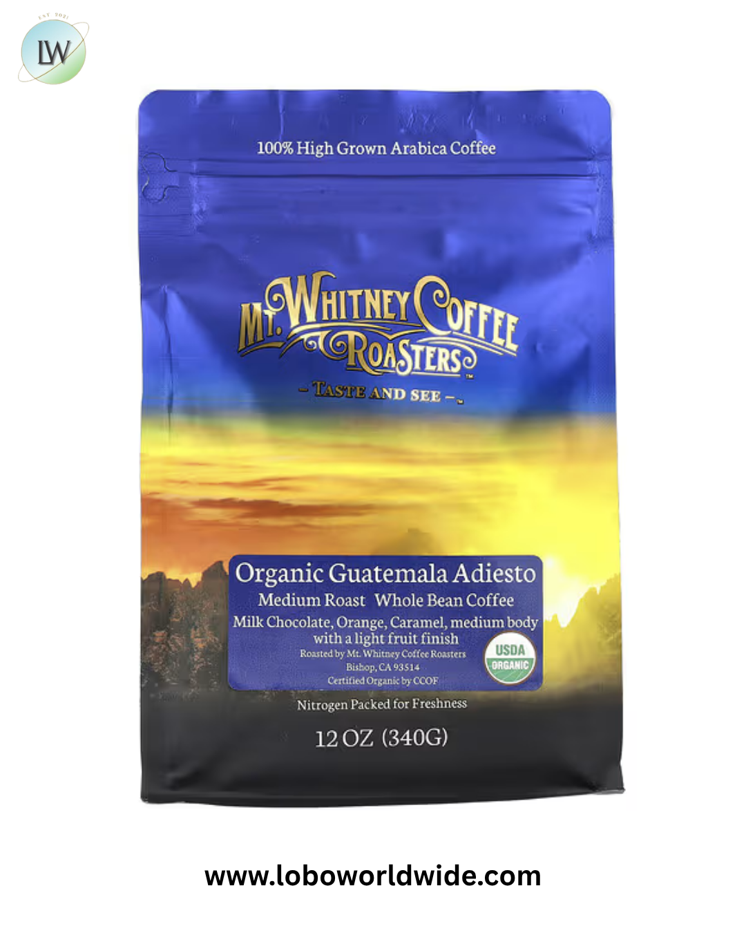Mt. Whitney Coffee Roasters, Whole Bean Coffee, Medium Roast, 12 oz (340 g)