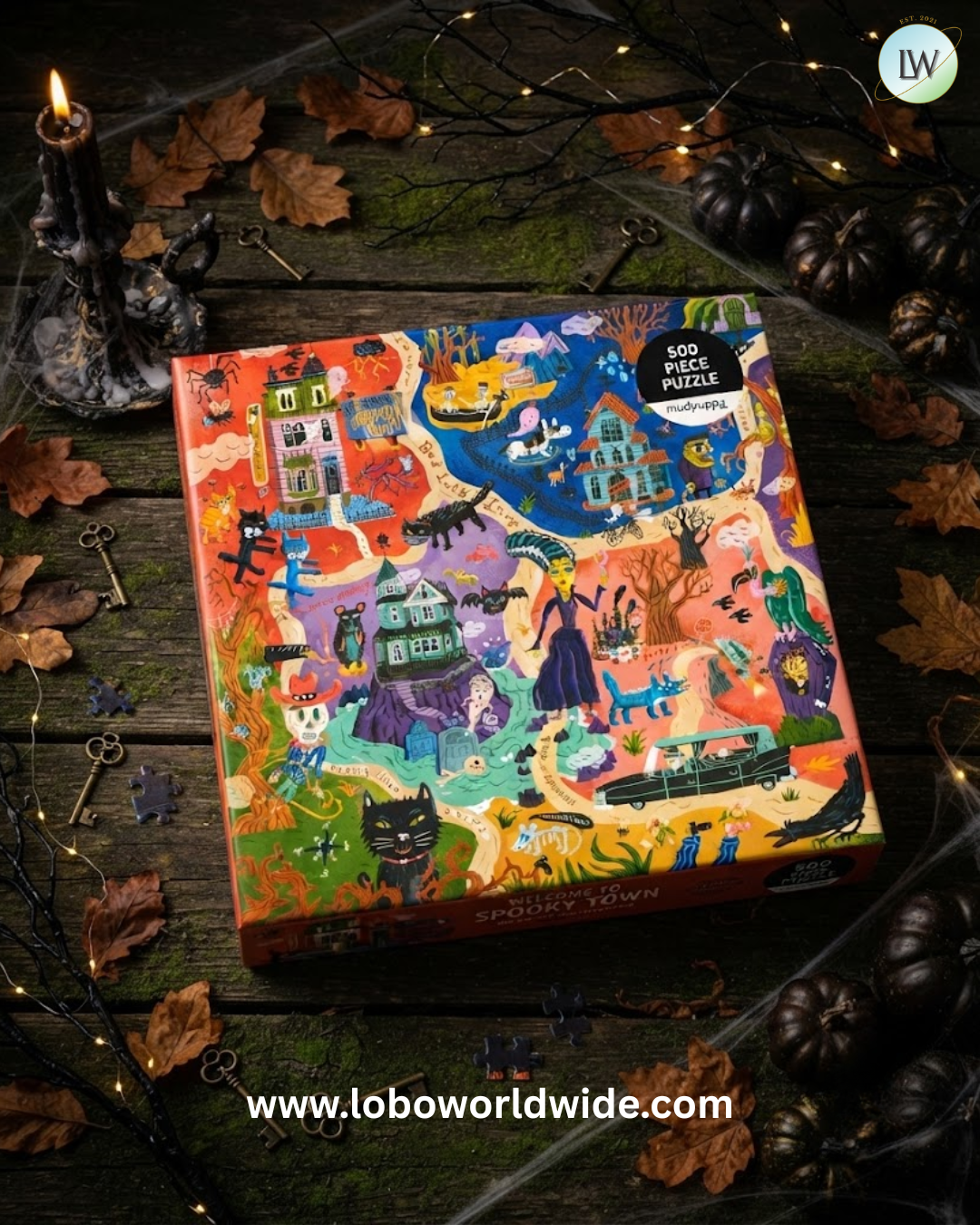 Mudpuppy - Welcome to Spooky Town 500 Piece Jigsaw Puzzle
