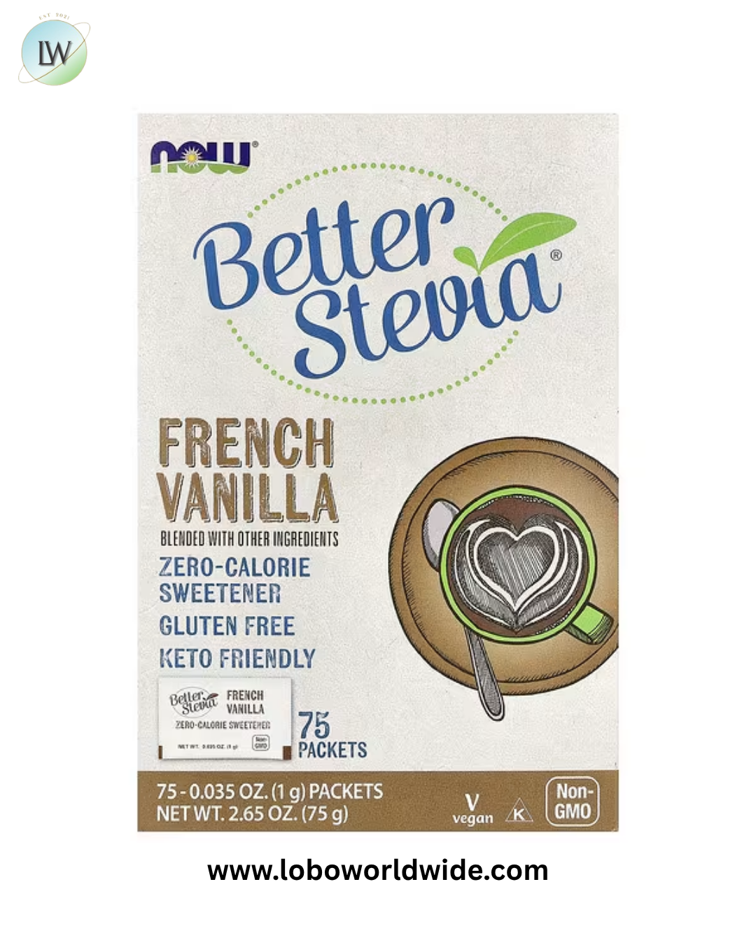 NOW Foods, Better Stevia, Zero-Calorie Sweetener, 75 Packets