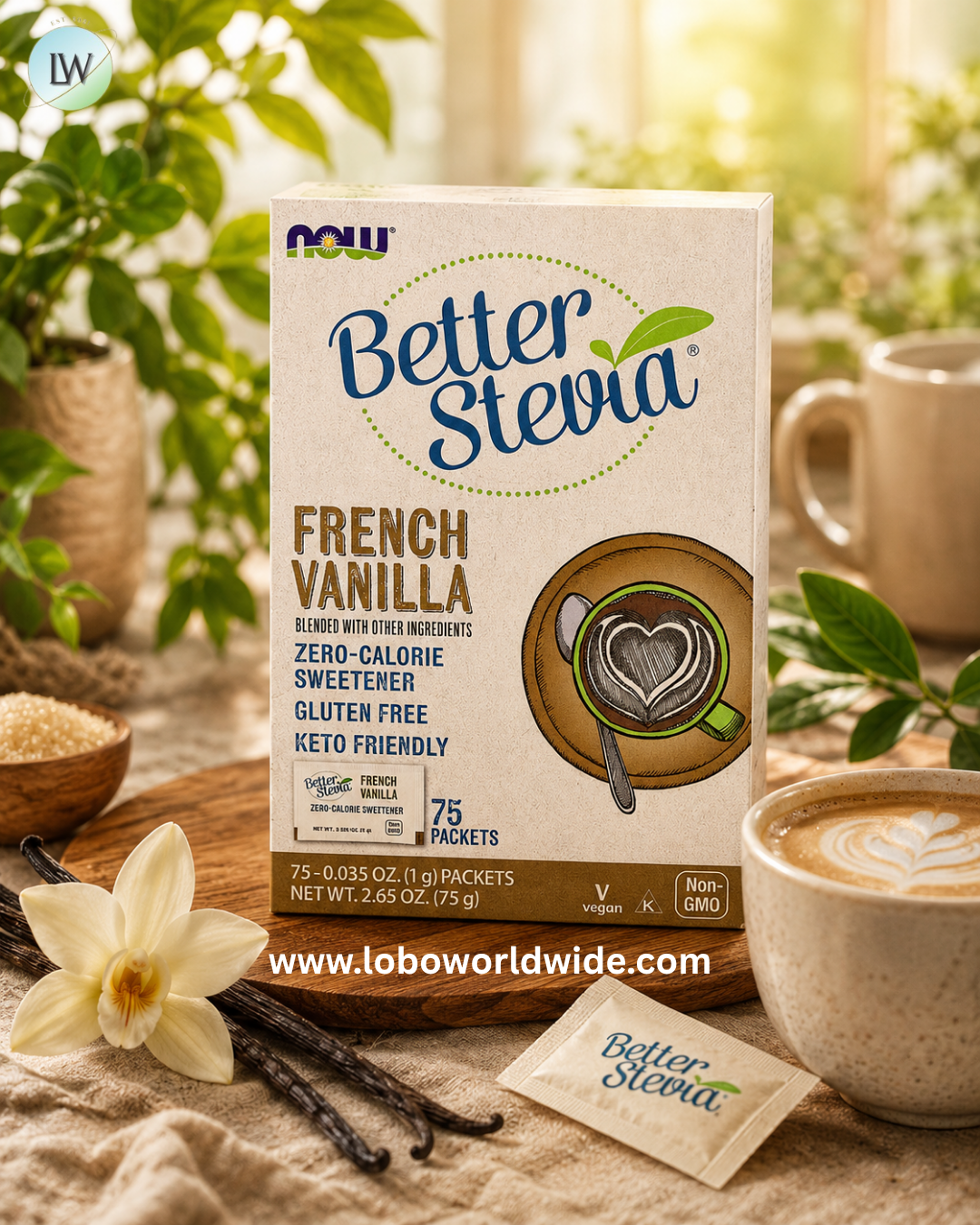 NOW Foods, Better Stevia, Zero-Calorie Sweetener, 75 Packets