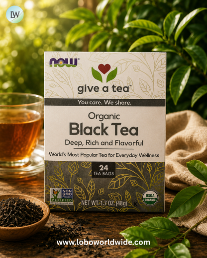 NOW Foods, Organic Black Tea, 24 Tea Bags, 1.7 oz (48 g)