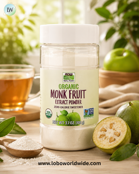 NOW Foods, Organic Monk Fruit Extract Powder, Zero-Calorie Sweetener, 3.7 oz (105 g)