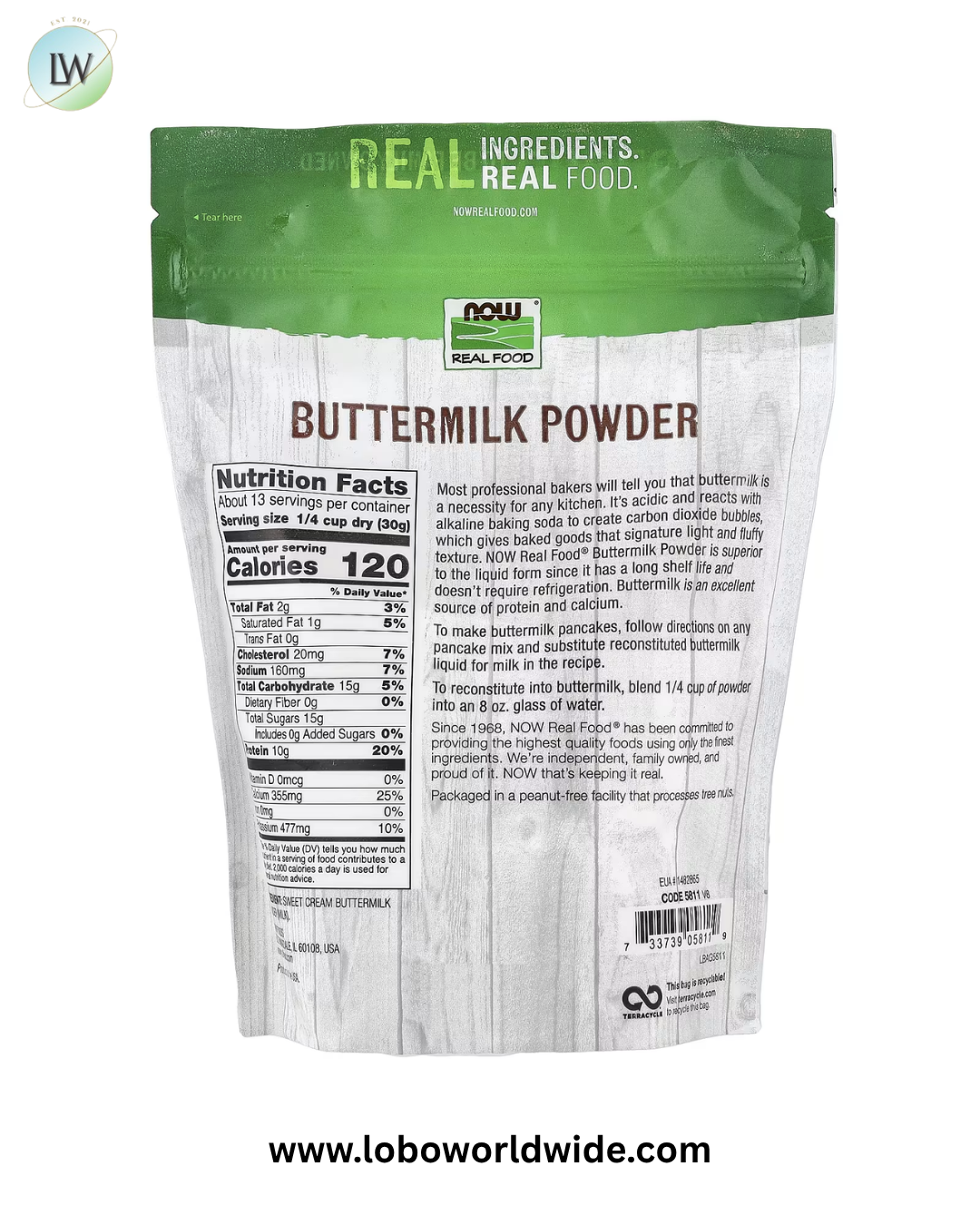 NOW Foods, Real Food, Buttermilk Powder, 14 oz (397 g)