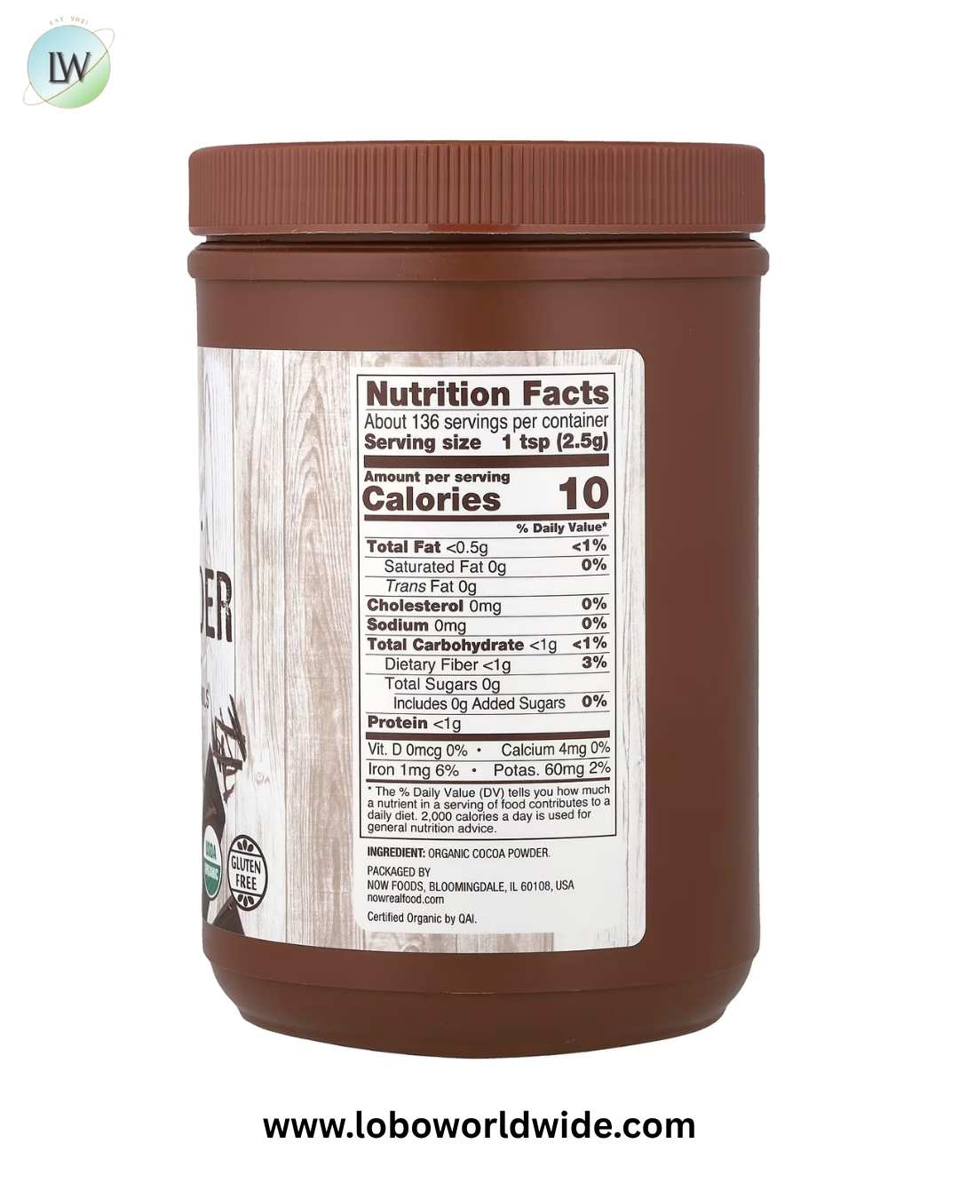 NOW Foods, Real Food, Organic Cocoa Powder, 12 oz (340 g)