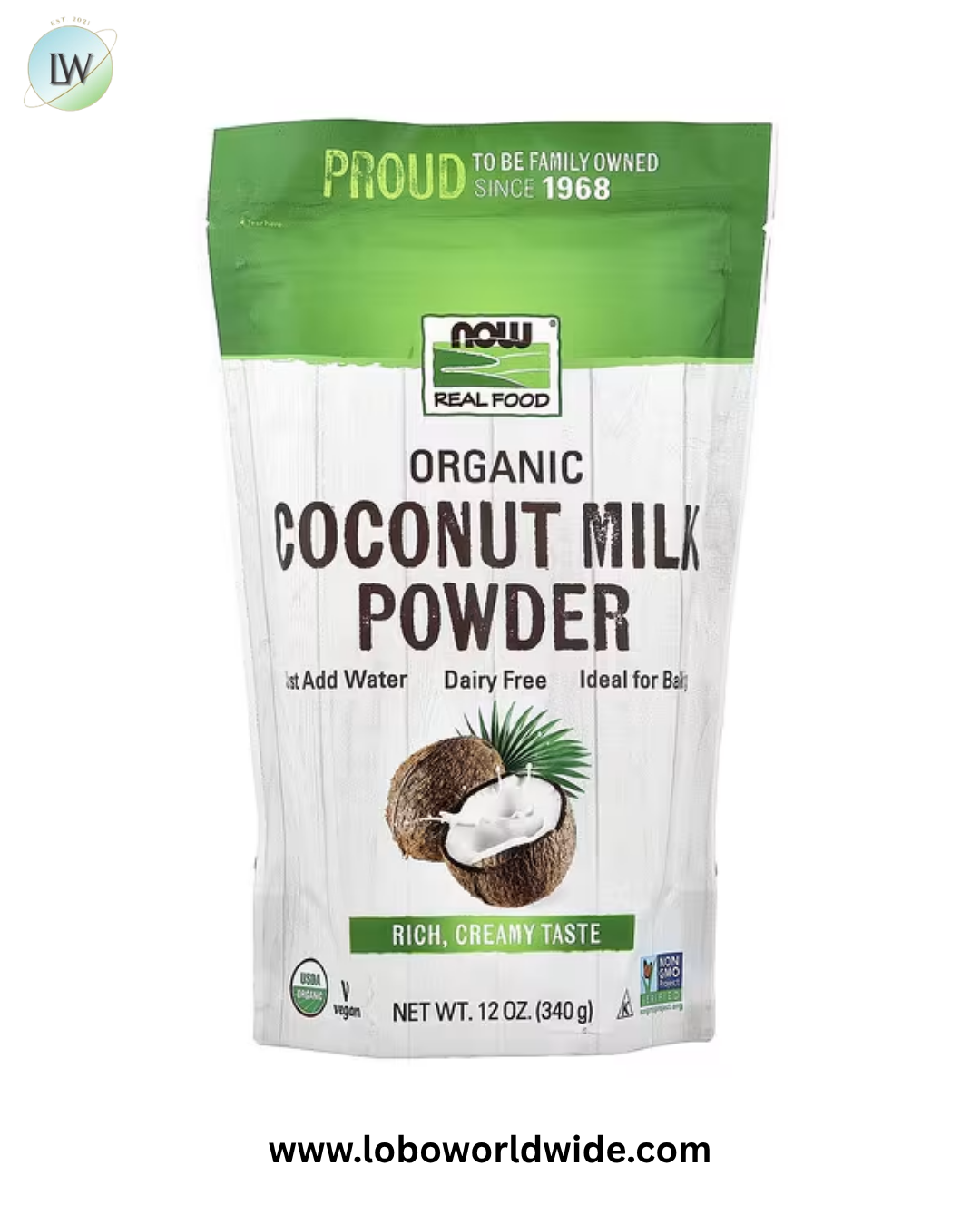 NOW Foods, Real Food, Organic Coconut Milk Powder, 12 oz (340 g)