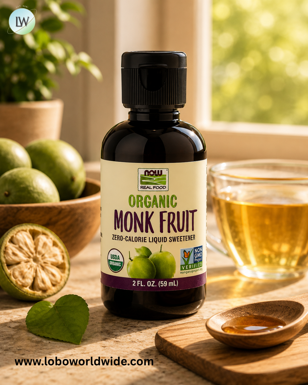 NOW Foods, Real Food, Organic Monk Fruit, Liquid Sweetener