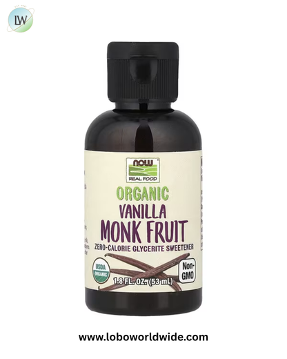 NOW Foods, Real Food, Organic Monk Fruit, Vanilla, 1.8 fl oz (53 ml)