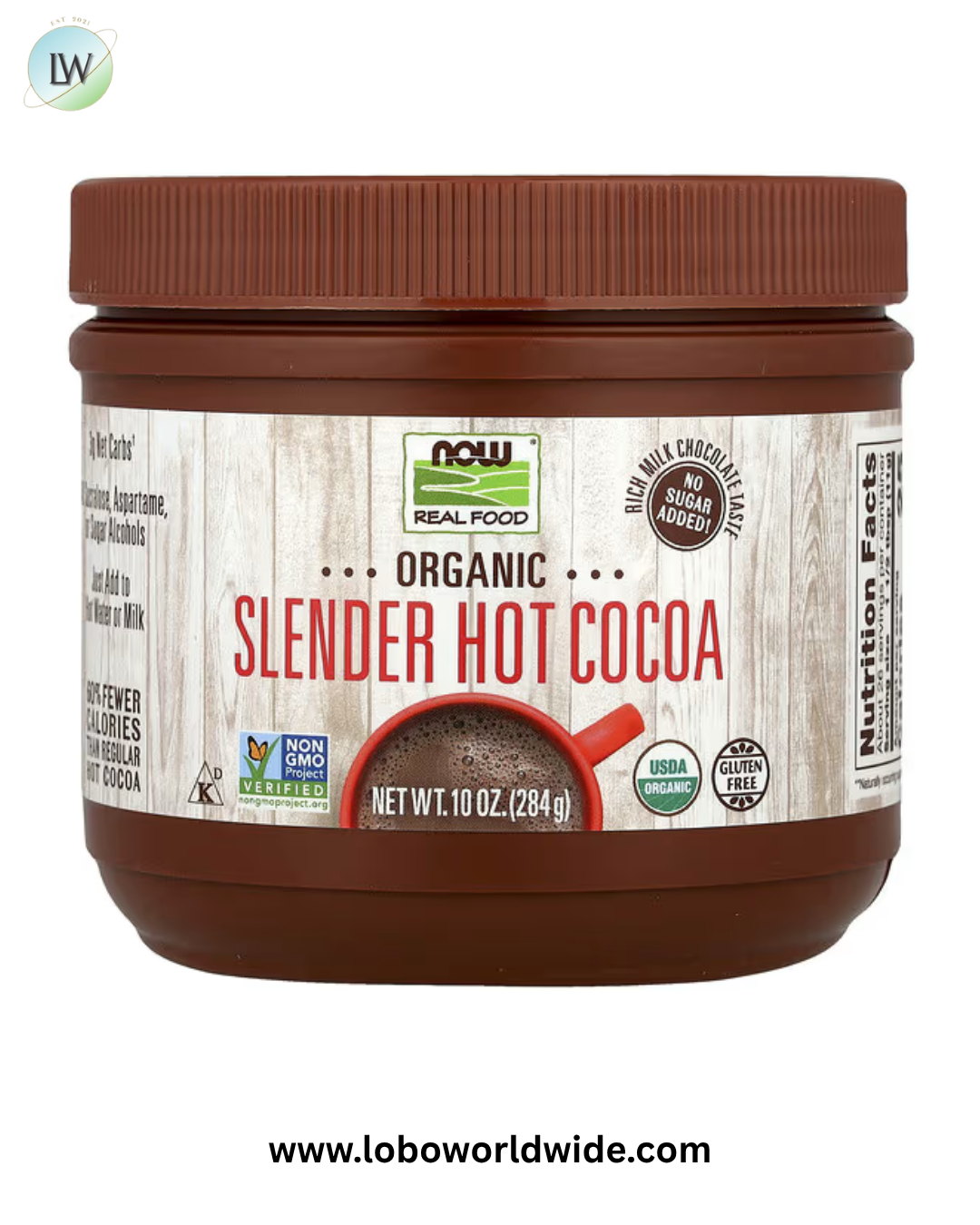 NOW Foods, Real Food, Organic Slender Hot Cocoa, 10 oz (284 g)