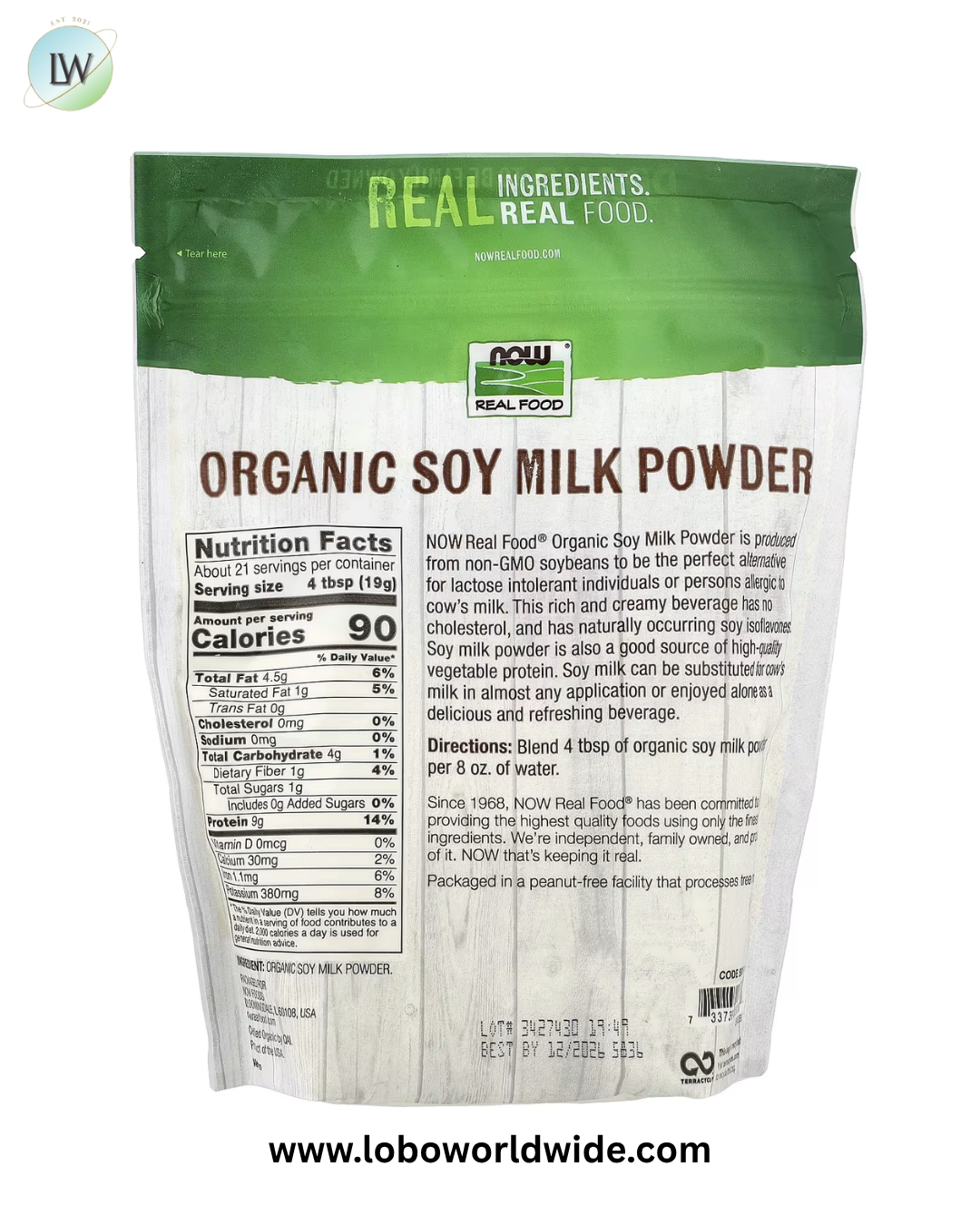 NOW Foods, Real Food, Organic Soy Milk Powder, 14 oz (397 g)