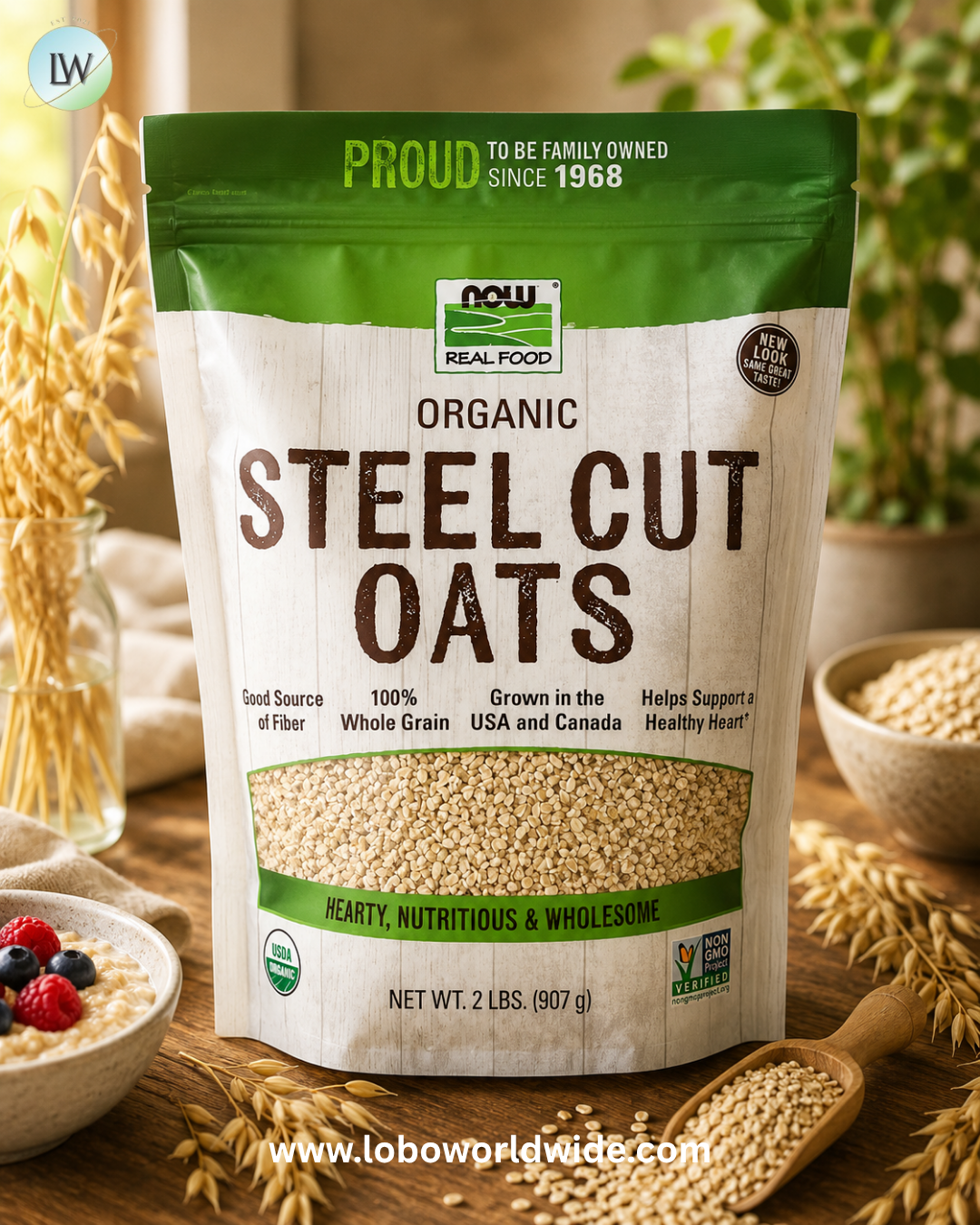 NOW Foods, Real Food, Organic Steel Cut Oats, 2 lbs (907 g)