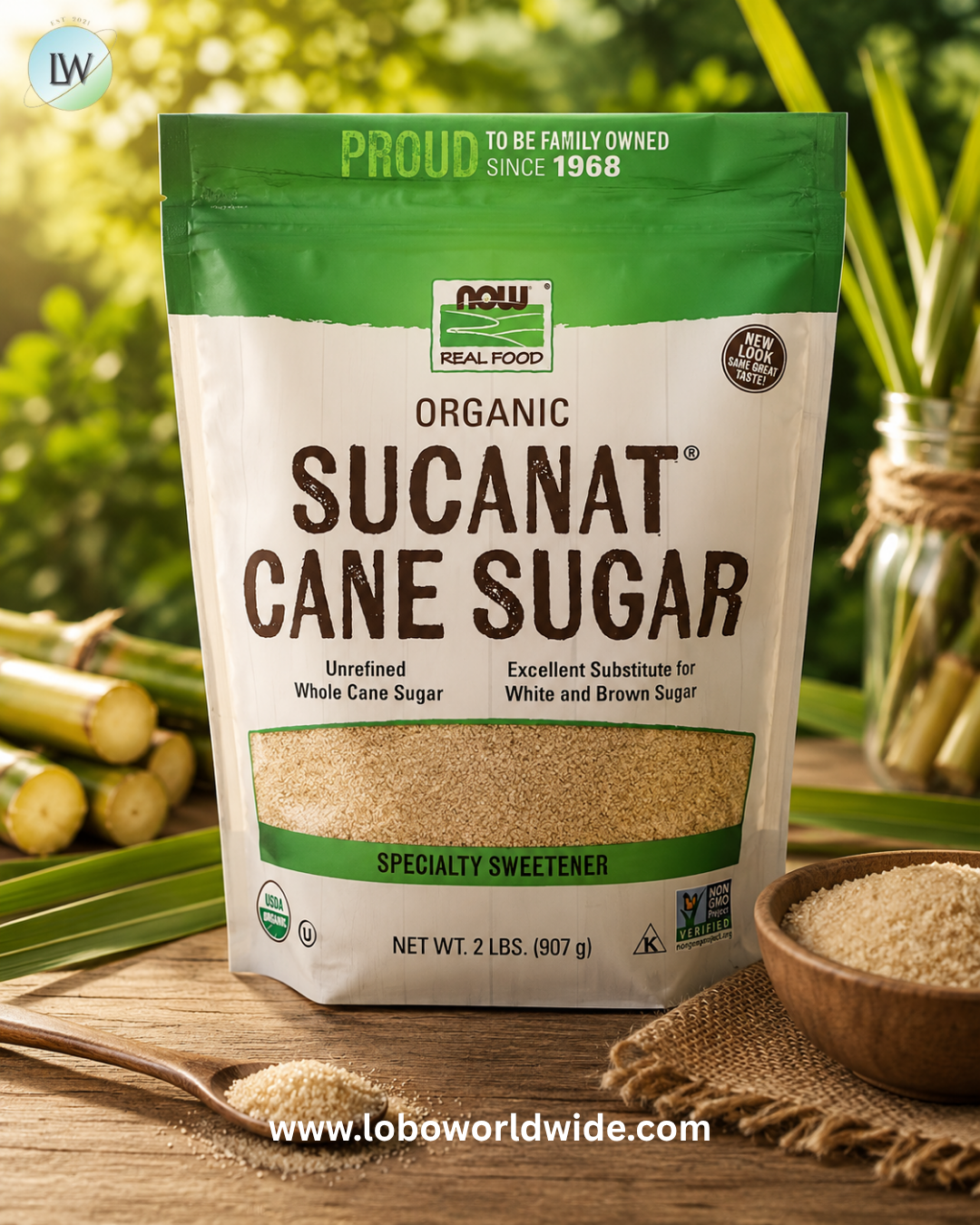 NOW Foods, Real Food, Organic Sucanat Cane Sugar, 2 lbs (907 g)
