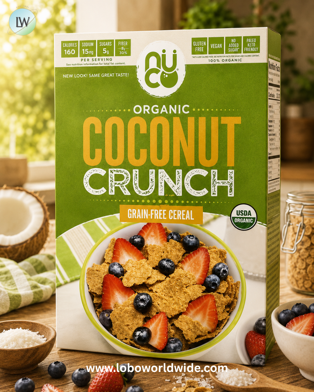 NUCO, Organic Coconut Crunch, Grain-Free Cereal, 10.58 oz (300 g)