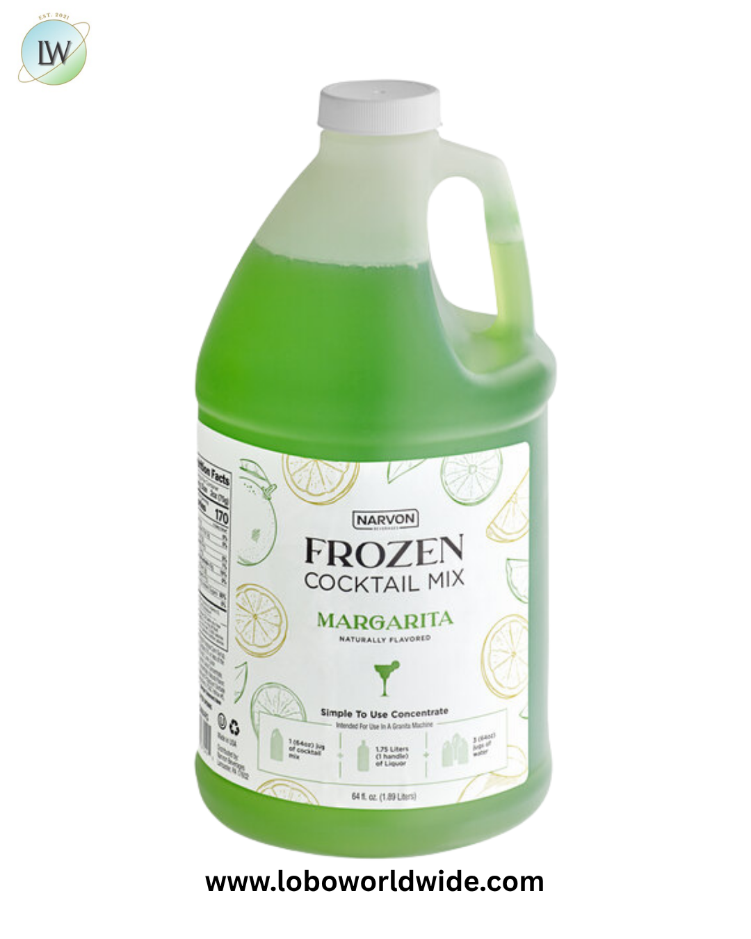 Narvon Margarita Frozen Cocktail Mix Concentrate 1/2 Gallon