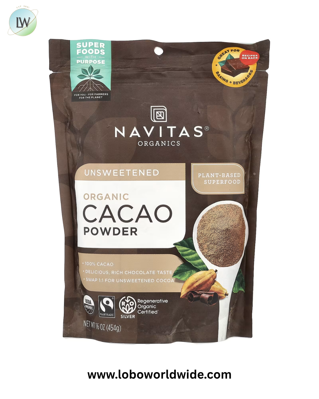 Navitas Organics, Organic Cacao Powder, Unsweetened
