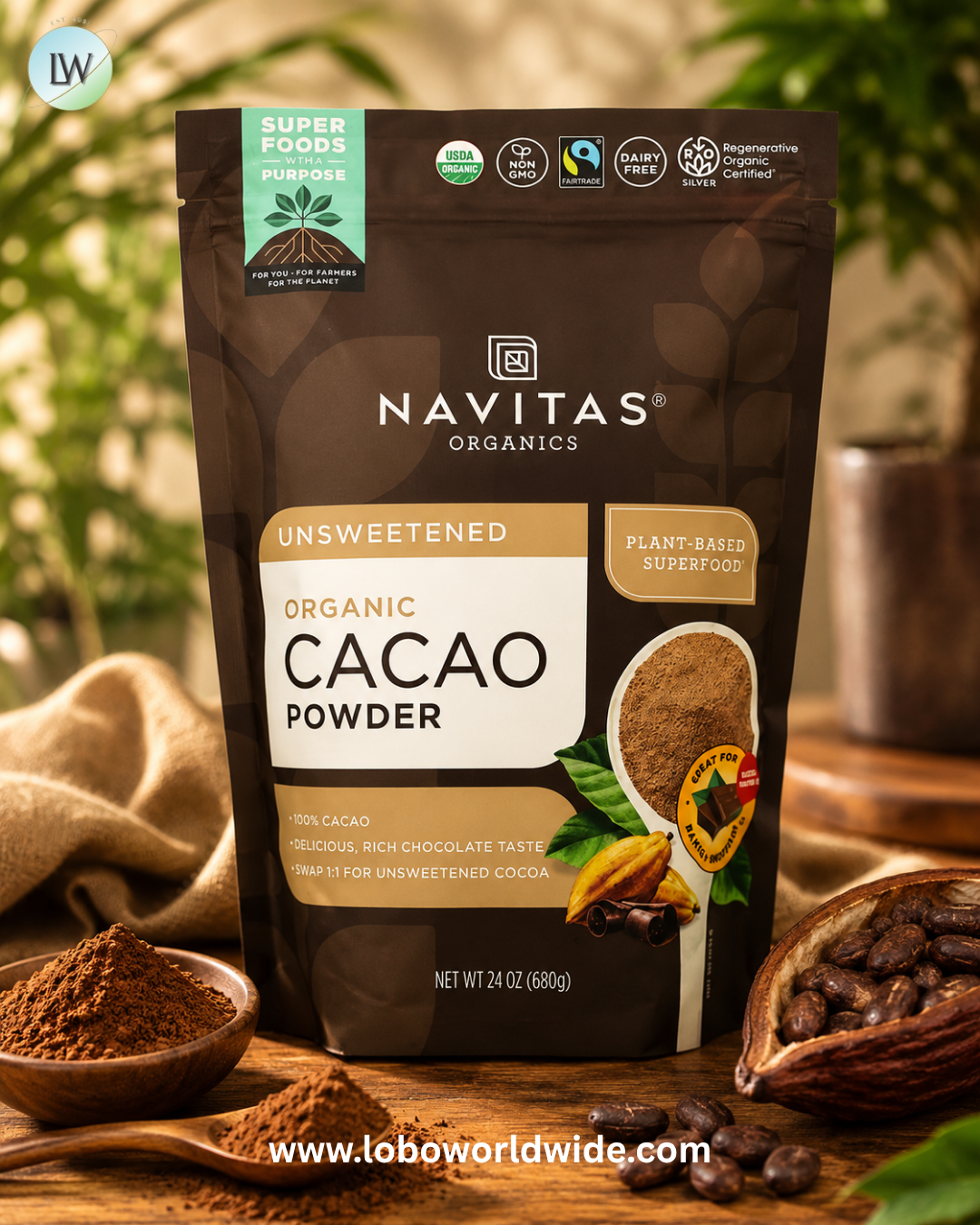 Navitas Organics, Organic Cacao Powder, Unsweetened