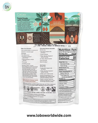 Navitas Organics, Organic Cacao Powder, Unsweetened