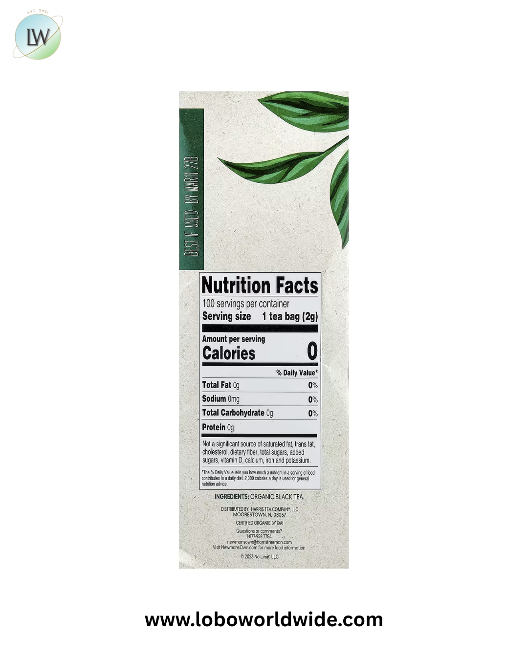 Newman's Own Organics, Organic Black Tea, 100 Tea Bags, 7.1 oz (201 g)