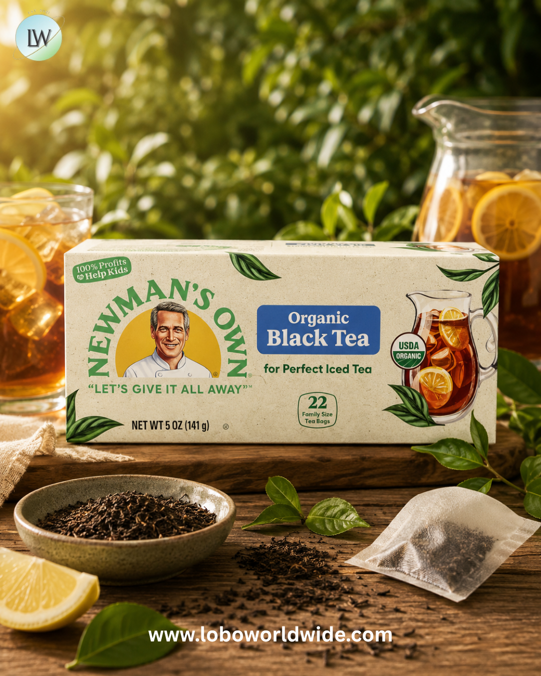 Newman's Own Organics, Organic Black Tea, 22 Tea Bags, 5 oz (141 g)