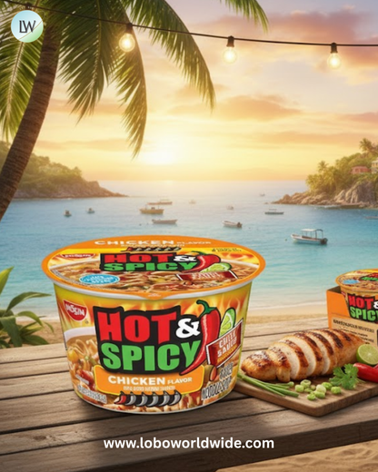 Nissin Hot & Spicy Ramen Noodle Soup, Shrimp, 3.27 Ounce (Pack of 6)