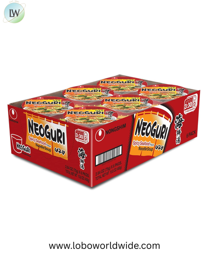 Nongshim Ramen Noodles, Gourmet Instant Ramen cup, Premium Microwavable Noodle Soup, Neoguri Spicy Seafood, 2.64 Ounce