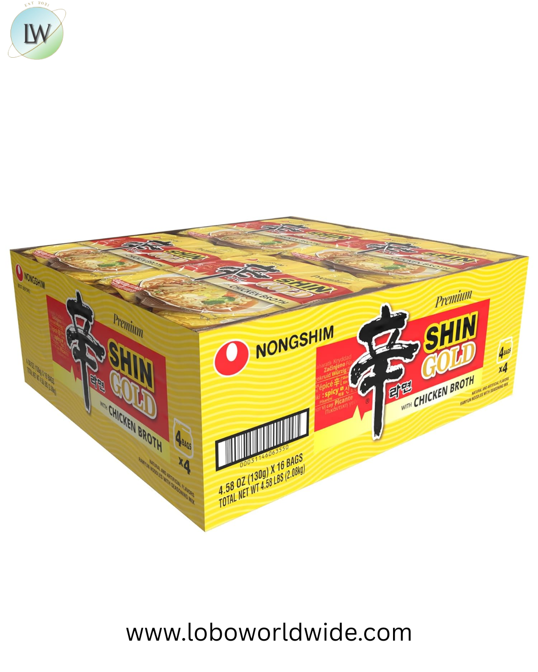 Nongshim Ramen Noodles, Gourmet Instant Ramen, Premium Microwavable Noodle Soup, Shin Gold, 4.58 Ounce (Pack of 16)