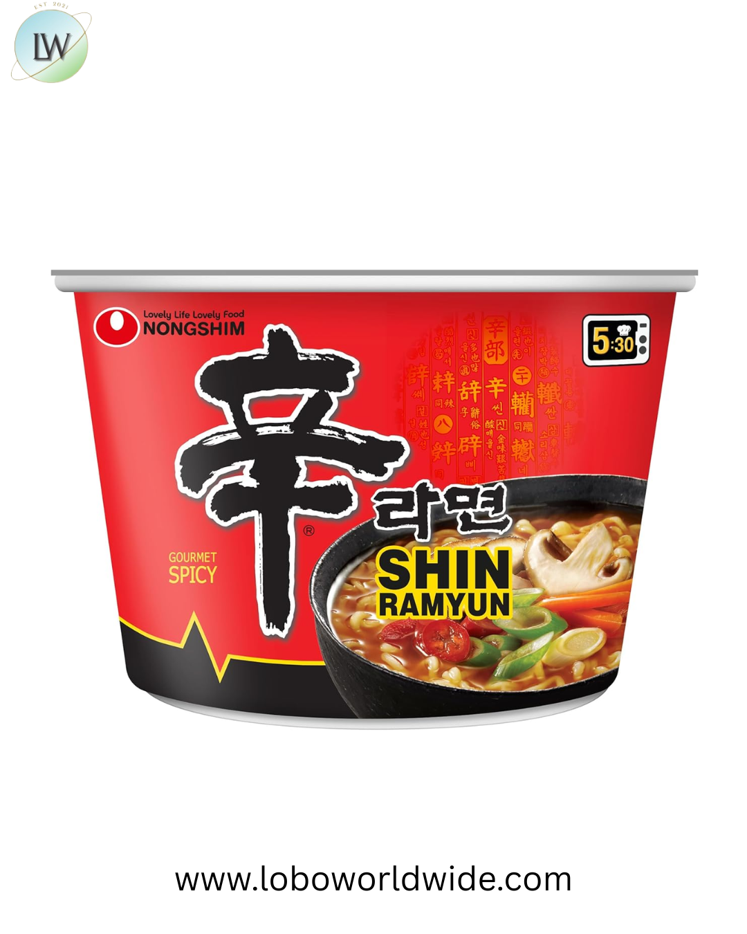 Nongshim Shin Ramyun Big Bowl, Spicy Instant Noodles, Microwaveable, 4.02 Ounce (Pack of 6)