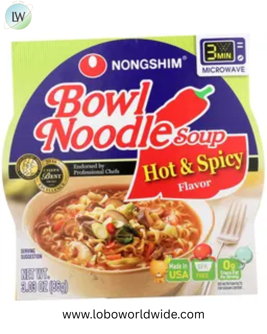 Nongshim Bowl Hot and Spicy, 3.03 Ounce -- 12 per case