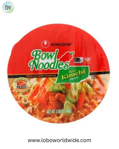 Nongshim Spicy Kimchi Flavor Bowl Noodle Soup, 3.03 Ounce -- 12 per case