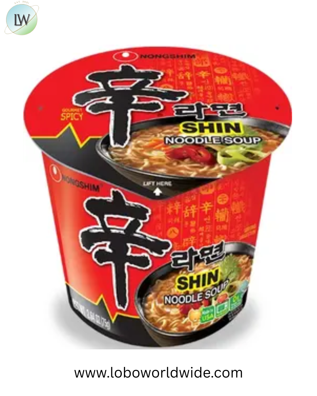 Nongshim Instant Shin Noodles Soup Cup, 2.64 Ounce -- 6 per case
