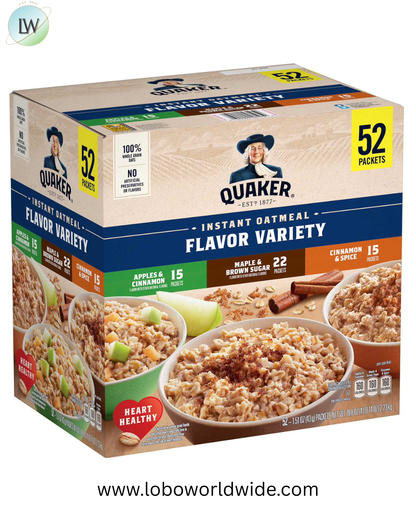 Quaker Instant Oatmeal, Variety Pack, 52 pk.