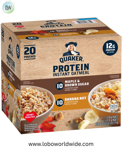 Quaker Instant Protein Oatmeal, Variety Pack, 20 ct.